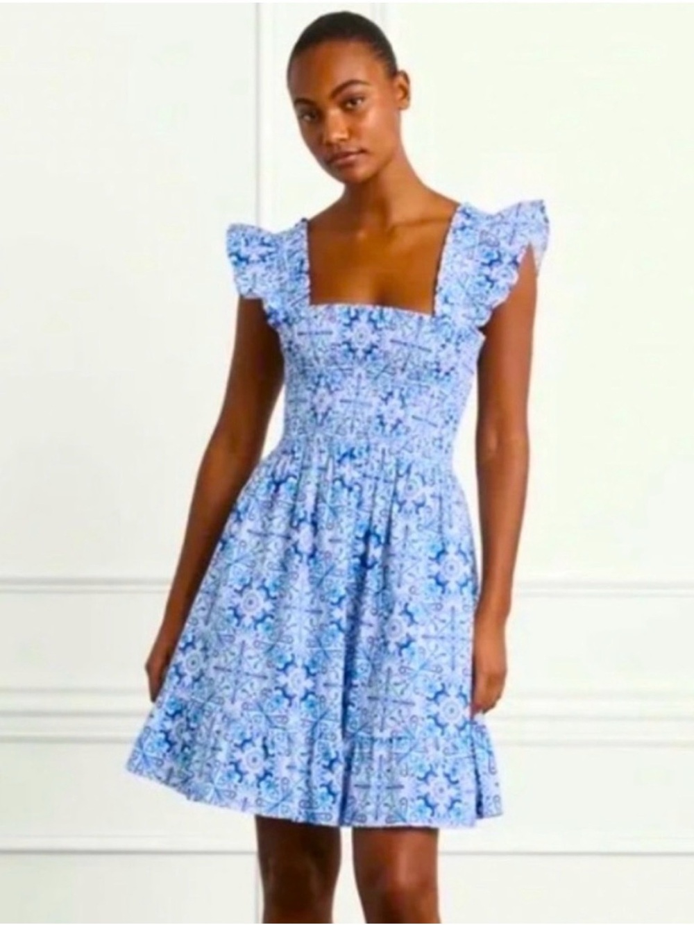 Hill House Home Elizabeth Nap Dress Blue Mosaic XS